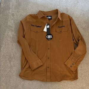 New England Patriots Brown Button-Up Shirt